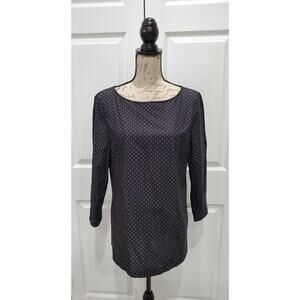 LAFAYETTE 148 New York 100% Crisp Cotton Tunic Top Zipper Cuff Size 10